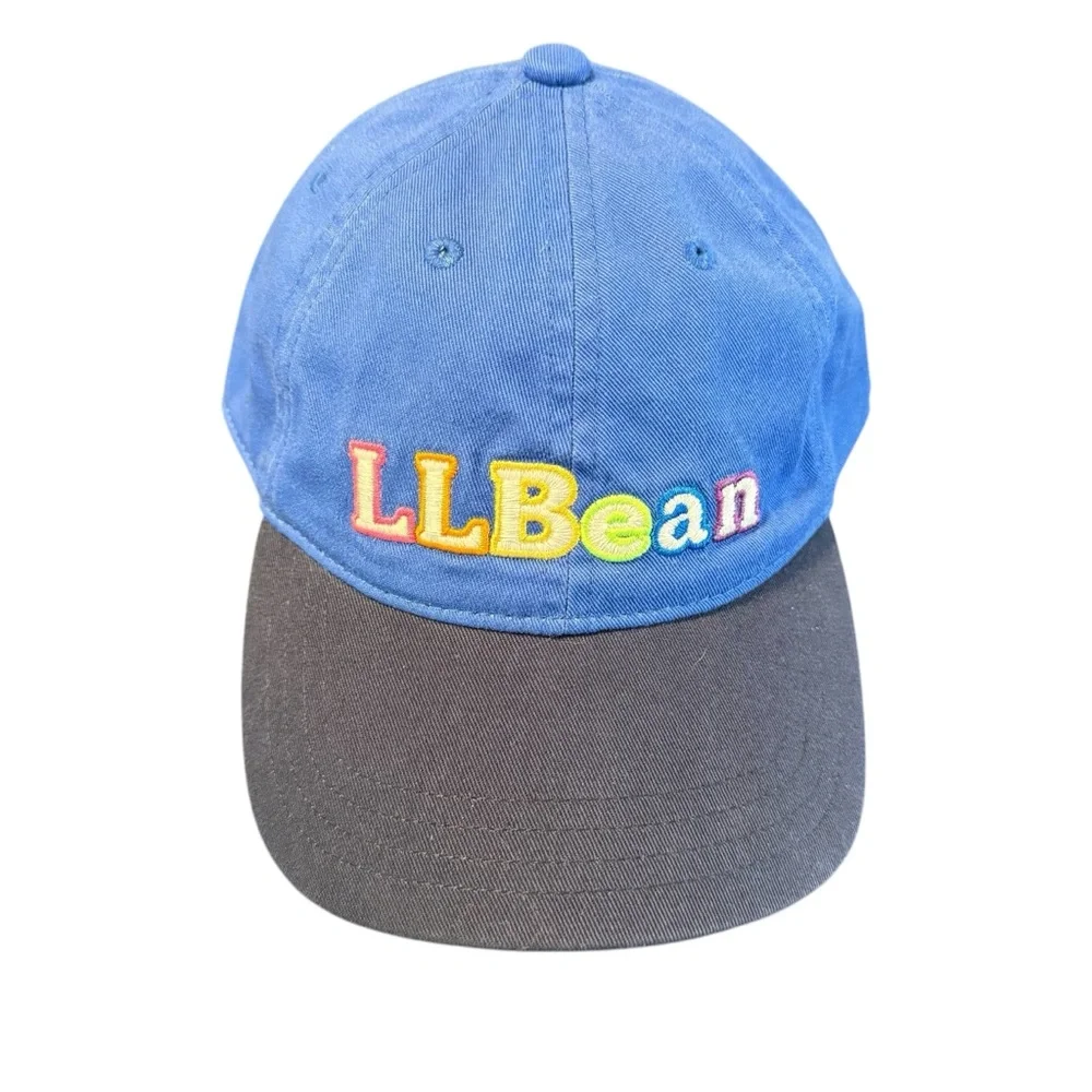 L.L. Bean Colorful Embroidered Blue Cotton Baseball Cap Adjustable Size Kids